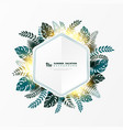 abstract template summer leaves with golden vector image