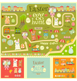 easter invitation card and elements vector image vector image