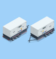 isometric generator trailer industrial power vector image