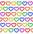 colorful rainbow heart seamless repetitive pattern vector image vector image