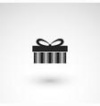 gift box icon with ribbon wrapping pattern design vector image