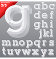 old school beveled alphabet vector image