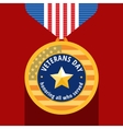 veterans day flat medals icons vector image