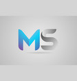 Alphabet letter combination ms m s logo company Vector Image