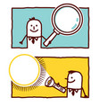 hand drawn cartoon characters - magnifier vector image