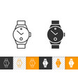 wristwatch simple black line timer icon vector image vector image