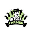 farmer agriculture logo happy grower vector image