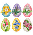 watercolor pastel easter eggs decorations vector image vector image