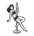 girl dancing on a pole sketch vector image