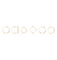 golden geometric frames in art deco style luxury vector image