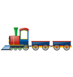 Train and two wagon carts Royalty Free Vector Image