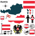 austria blue map vector image vector image