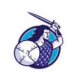scottish hilander sword shield vector image