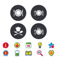 plate dish with forks and knifes icon chief hat vector image