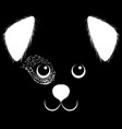 dog face smile love cute face character logo vector image vector image