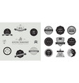 set of geometric abstract logos badges vector image