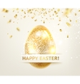 easter egg with curves of ribbon confetti vector image vector image