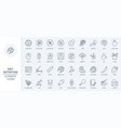 nutrition diet thin line icons set organic food vector image vector image