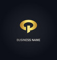 round oval circle gold logo vector image
