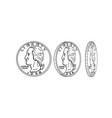 united states dollar coin spinning drawing vector image vector image