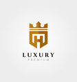 letter h creative logo type with crown symbol vector image vector image