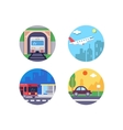 transport icons set vector image