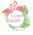 wedding invitation with flamingo birds vector image