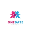 couple with heart logo brand sign vector image