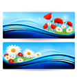 nature banners with color flowers vector image