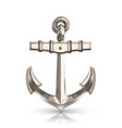 realistic shiny anchor on white background vector image vector image
