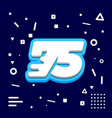 number 75 3d speed modern icon vector image vector image