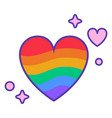 rainbow heart color stroke high quality vector image