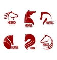set of horse head graphic logo templates vector image