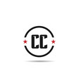 initial letter cc logo template design vector image