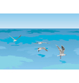 seagulls over sea vector image vector image