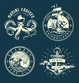 vintage marine and nautical logos vector image