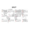 2017 calendar for agenda with world map vector image vector image