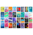set flyers background infographics low polygon vector image