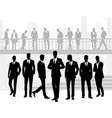 silhouettes of businessmen vector image