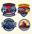 badge design set of kart racing vector image