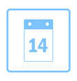 valentine day calendar icon vector image vector image