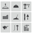 black construction icons set vector image vector image