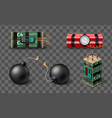bomb realistic set vector image vector image