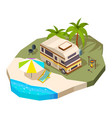 camping car at the sea isometric vector image