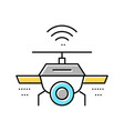 drone with wifi and camera color icon vector image