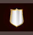 metal realistic shield silver with gold royal vector image vector image