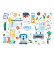 office supplies concept isolated elements set vector image