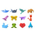 paper origami shapes polygonal vector image