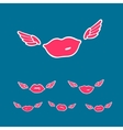 symbols set flying kiss vector image vector image