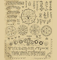 design set with magic letters pentacle ru vector image